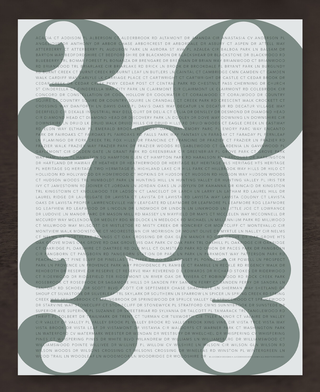 CUSTOM Zip Code Poster — Juicebox Designs